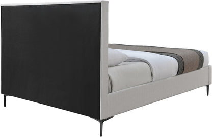 Meridian Furniture - Hunter Cream Linen Textured Full Bed - HunterCream-F veiw 7