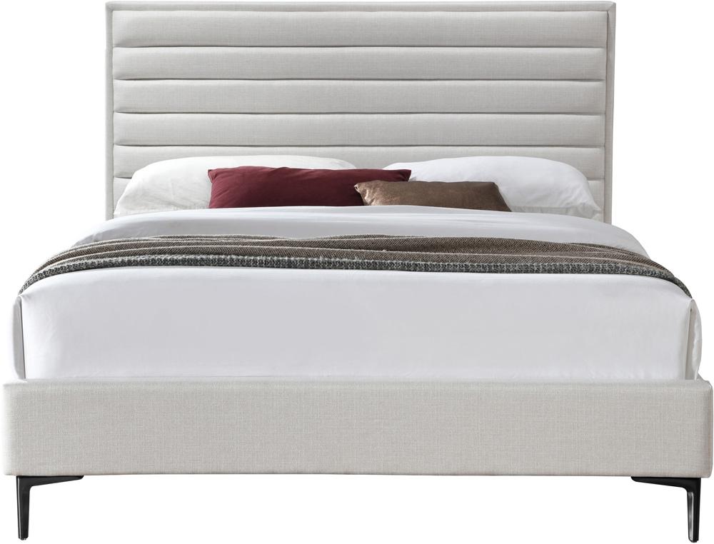 Meridian Furniture - Hunter Cream Linen Textured King Bed - HunterCream-K veiw 3