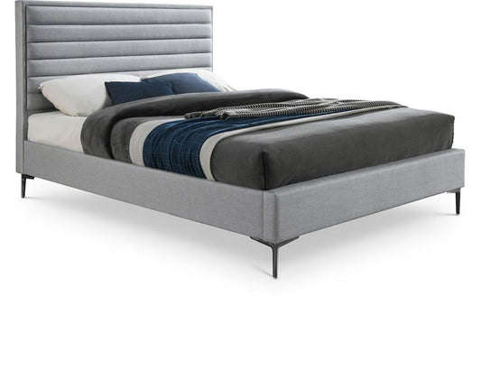 Meridian Furniture - Hunter Grey Linen Textured Full Bed - HunterGrey-F veiw 1