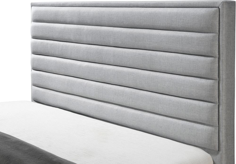Meridian Furniture - Hunter Grey Linen Textured Queen Bed - HunterGrey-Q veiw 6