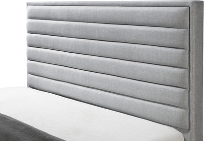 Meridian Furniture - Hunter Grey Linen Textured Queen Bed - HunterGrey-Q veiw 6