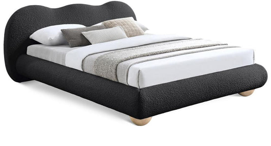 Meridian Furniture - Hyde Black Boucle Fabric Full Bed - HydeBlack-F veiw 1