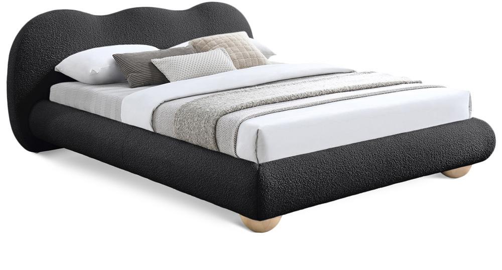Meridian Furniture - Hyde Black Boucle Fabric King Bed - HydeBlack-K veiw 1