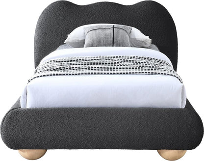Meridian Furniture - Hyde Black Boucle Fabric Twin Bed - HydeBlack-T veiw 5