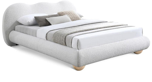 Meridian Furniture - Hyde Cream Boucle Fabric King Bed - HydeCream-K veiw 1