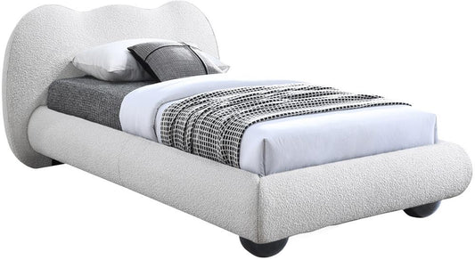 Meridian Furniture - Hyde Cream Boucle Fabric Twin Bed - HydeCream-T veiw 2