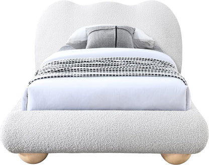 Meridian Furniture - Hyde Cream Boucle Fabric Twin Bed - HydeCream-T veiw 5