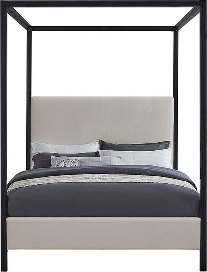 Meridian Furniture - James Beige Linen Textured Fabric King Bed - JamesBeige-K veiw 3