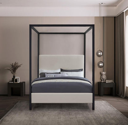 Meridian Furniture - James Beige Linen Textured Fabric Queen Bed - JamesBeige-Q veiw 4