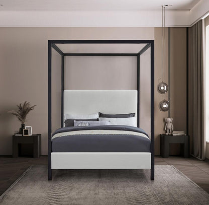Meridian Furniture - James Cream Linen Textured Fabric Full Bed - JamesCream-F veiw 4