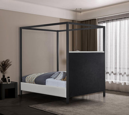 Meridian Furniture - James Cream Linen Textured Fabric Full Bed - JamesCream-F veiw 6