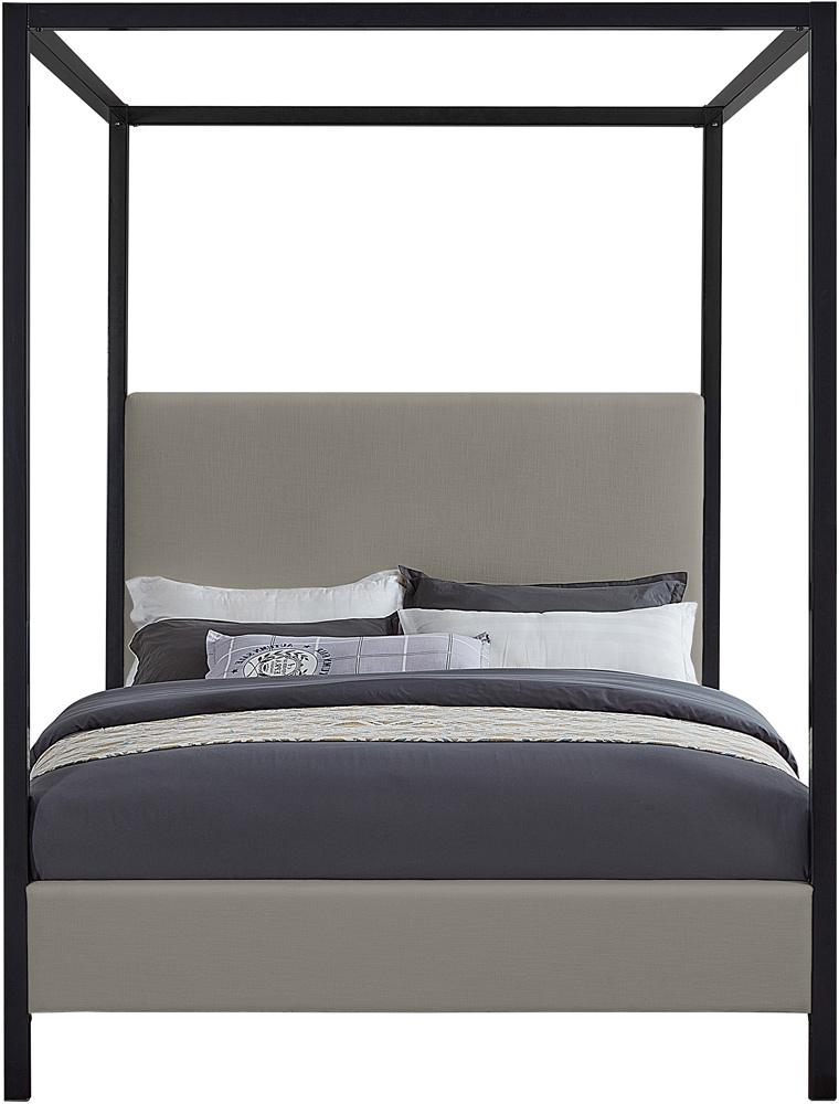 Meridian Furniture - James Grey Linen Textured Fabric Full Bed - JamesGrey-F veiw 3