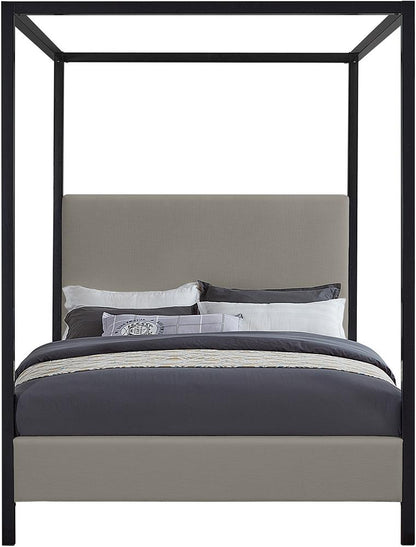 Meridian Furniture - James Grey Linen Textured Fabric King Bed - JamesGrey-K veiw 3