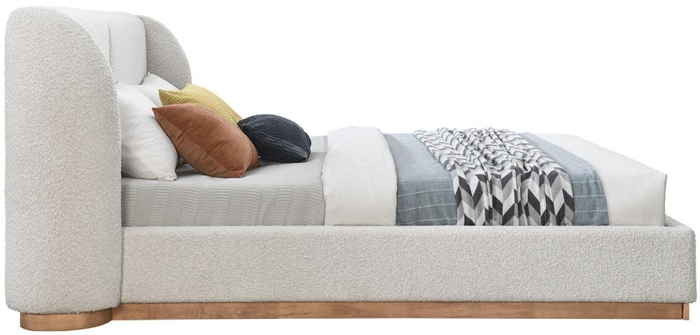 Meridian Furniture - Jardin Cream Boucle Fabric Full Bed - JardinCream-F veiw 5
