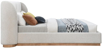Meridian Furniture - Jardin Cream Boucle Fabric Full Bed - JardinCream-F veiw 5