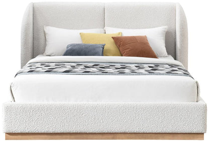 Meridian Furniture - Jardin Cream Boucle Fabric King Bed - JardinCream-K veiw 3