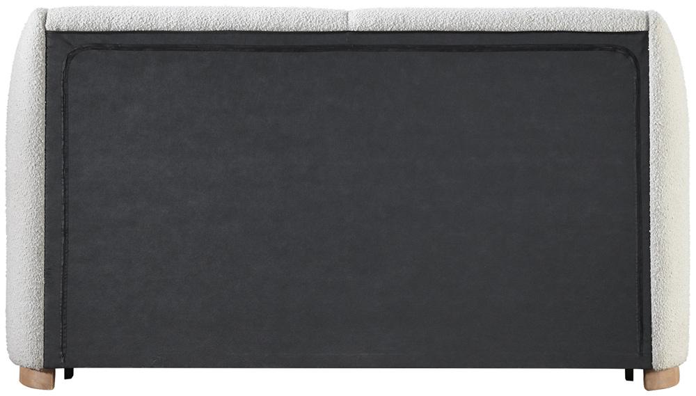 Meridian Furniture - Jardin Cream Boucle Fabric Queen Bed - JardinCream-Q veiw 4