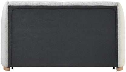Meridian Furniture - Jardin Cream Boucle Fabric Queen Bed - JardinCream-Q veiw 4