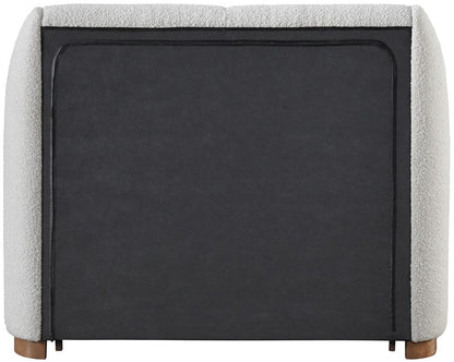 Meridian Furniture - Jardin Cream Boucle Fabric Twin Bed - JardinCream-T veiw 4