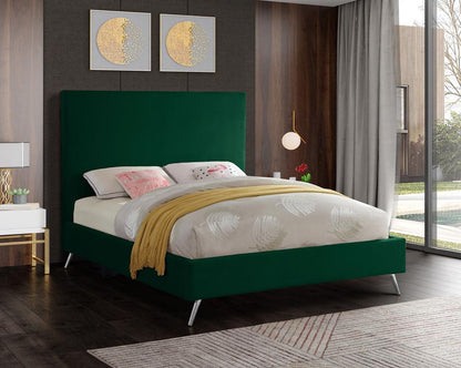 Meridian Furniture - Jasmine Green Velvet Full Bed - JasmineGreen-F veiw 3