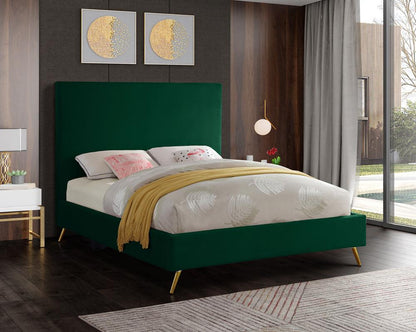 Meridian Furniture - Jasmine Green Velvet Full Bed - JasmineGreen-F veiw 4