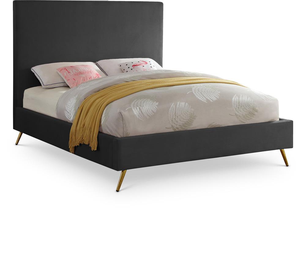 Meridian Furniture - Jasmine Grey Velvet King Bed - JasmineGrey-K veiw 1
