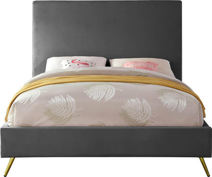Meridian Furniture - Jasmine Grey Velvet King Bed - JasmineGrey-K veiw 5