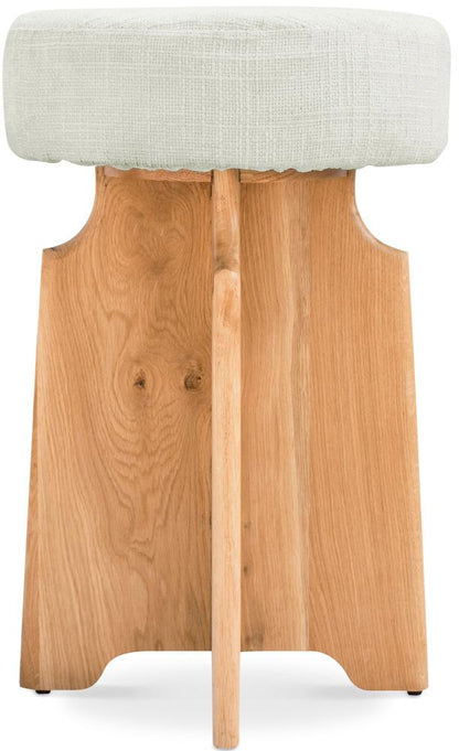 Meridian Furniture - Jasper Cream Boucle Fabric Stool - 837Cream-C veiw 1