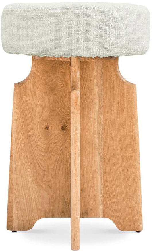 Meridian Furniture - Jasper Cream Boucle Fabric Stool - 837Cream-C veiw 1