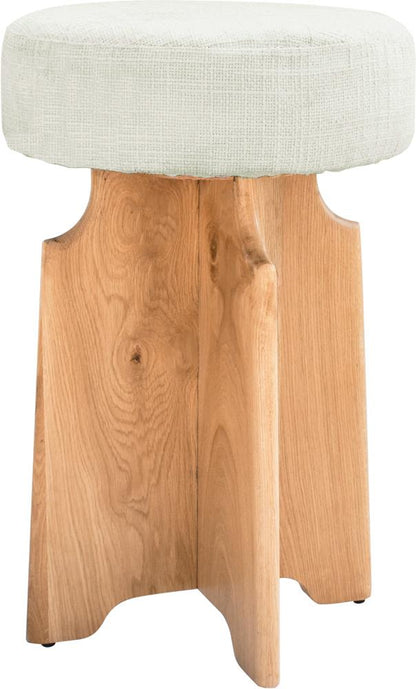 Meridian Furniture - Jasper Cream Boucle Fabric Stool - 837Cream-C veiw 3