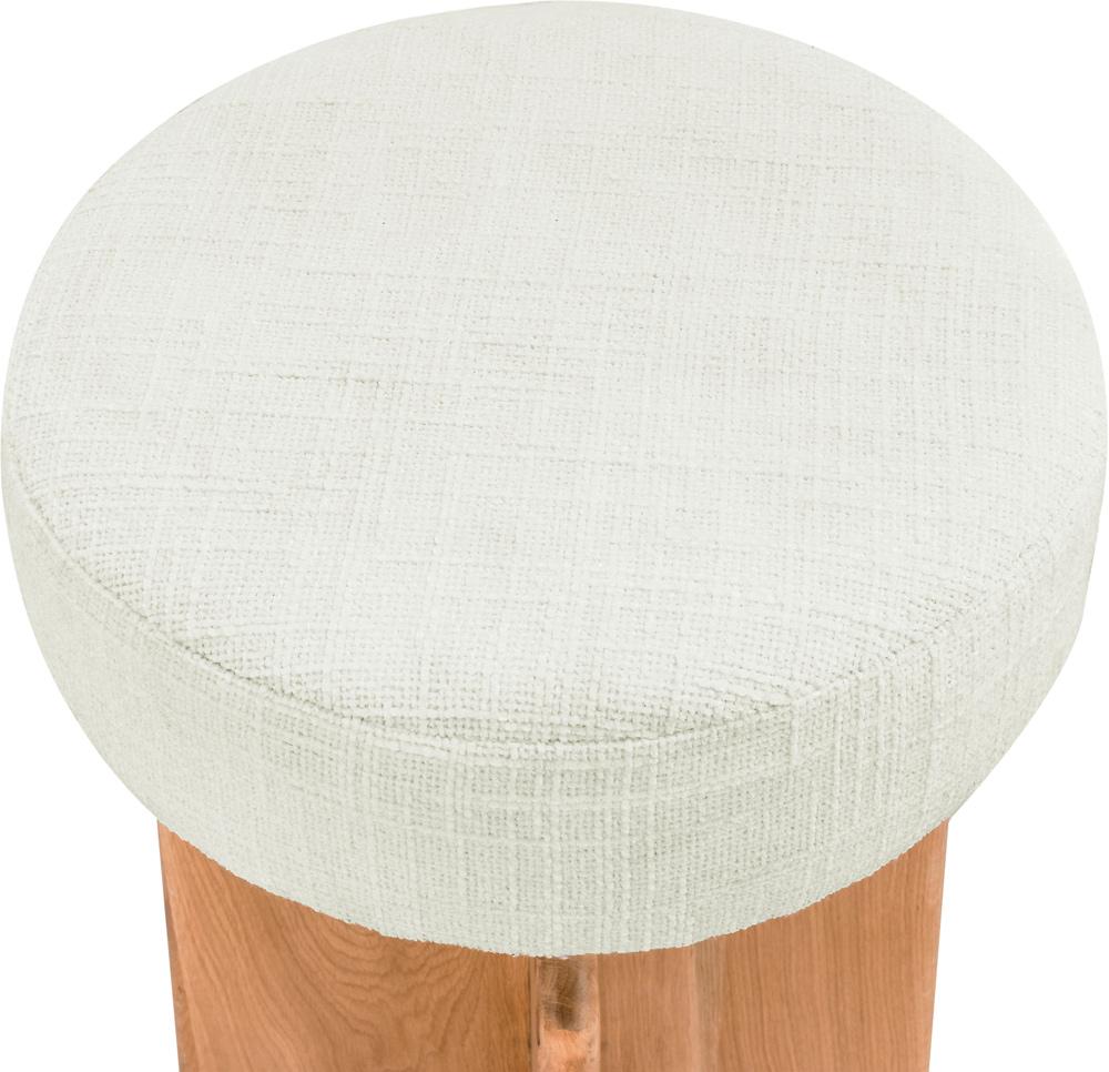 Meridian Furniture - Jasper Cream Boucle Fabric Stool - 837Cream-C veiw 4