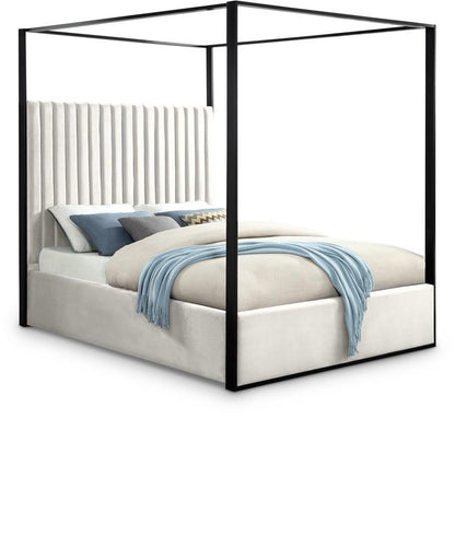 Meridian Furniture - Jax Cream Velvet King Bed - JaxCream-K veiw 1