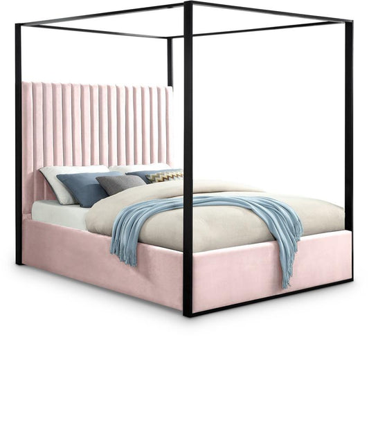 Meridian Furniture - Jax Pink Velvet King Bed - JaxPink-K veiw 1