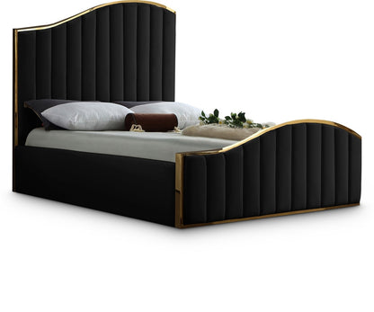 Meridian Furniture - Jolie Black Velvet King Bed - JolieBlack-K veiw 1
