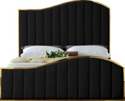 Meridian Furniture - Jolie Black Velvet King Bed - JolieBlack-K veiw 3