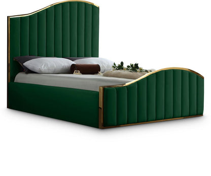 Meridian Furniture - Jolie Green Velvet King Bed - JolieGreen-K veiw 1