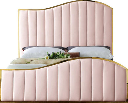 Meridian Furniture - Jolie Pink Velvet King Bed - JoliePink-K veiw 3