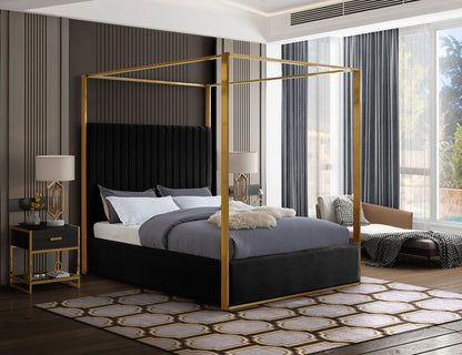 Meridian Furniture - Jones Black Velvet King Bed - JonesBlack-K veiw 2