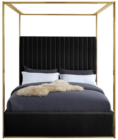 Meridian Furniture - Jones Black Velvet King Bed - JonesBlack-K veiw 3