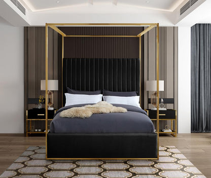 Meridian Furniture - Jones Black Velvet King Bed - JonesBlack-K veiw 4