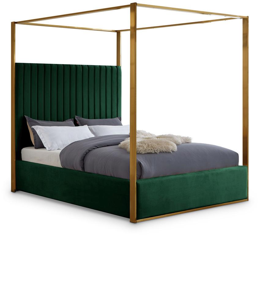 Meridian Furniture - Jones Green Velvet Queen Bed - JonesGreen-Q veiw 1