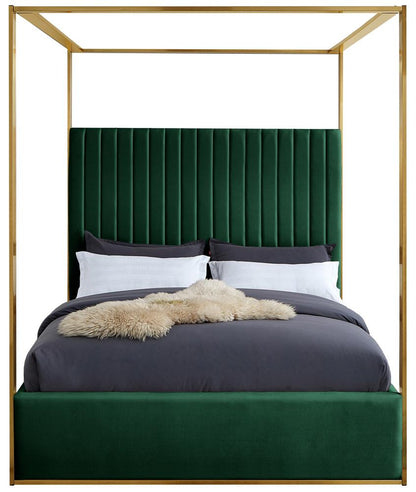Meridian Furniture - Jones Green Velvet Queen Bed - JonesGreen-Q veiw 3