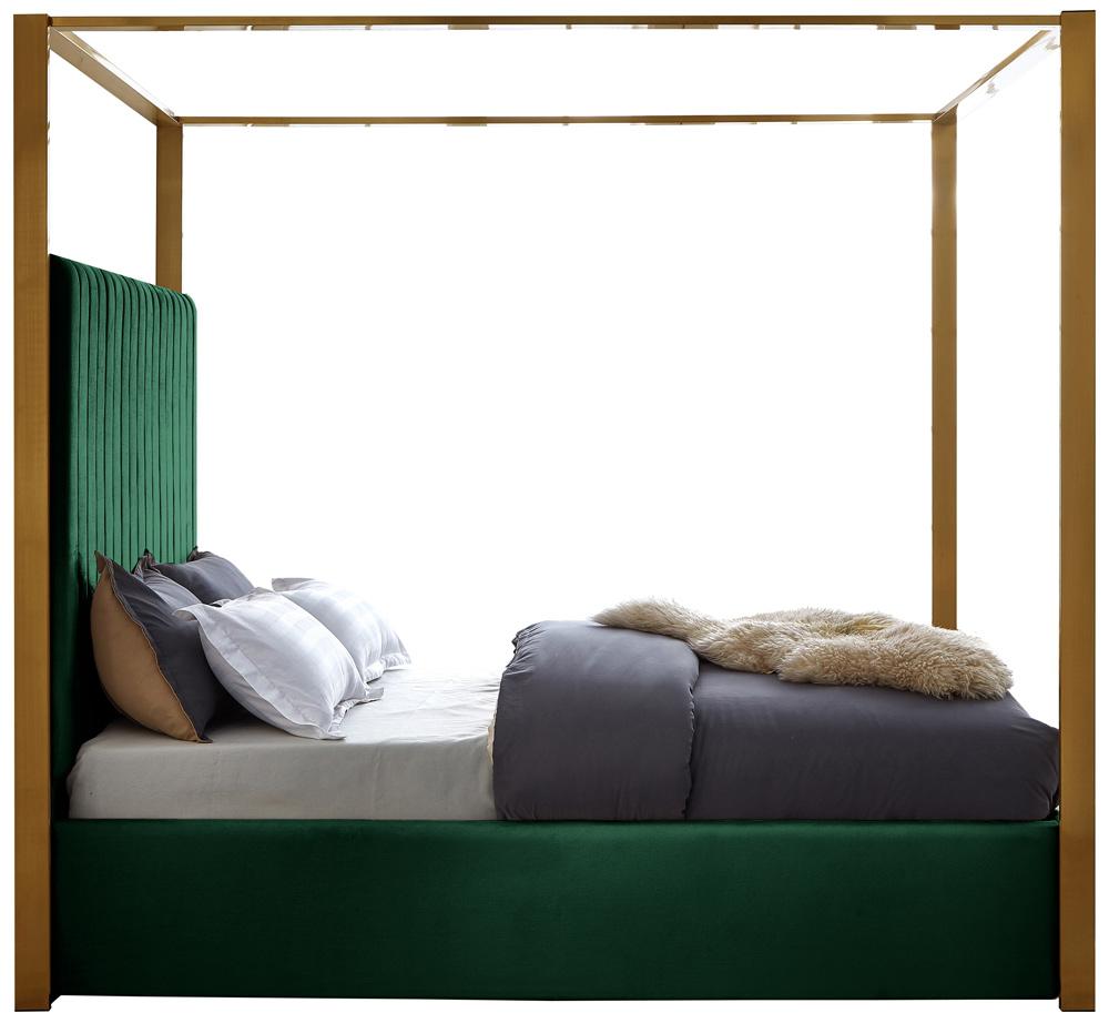 Meridian Furniture - Jones Green Velvet Queen Bed - JonesGreen-Q veiw 5