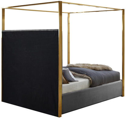 Meridian Furniture - Jones Grey Velvet King Bed - JonesGrey-K veiw 6