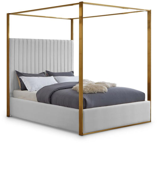 Meridian Furniture - Jones White Vegan Leather King Bed - JonesWhite-K veiw 1