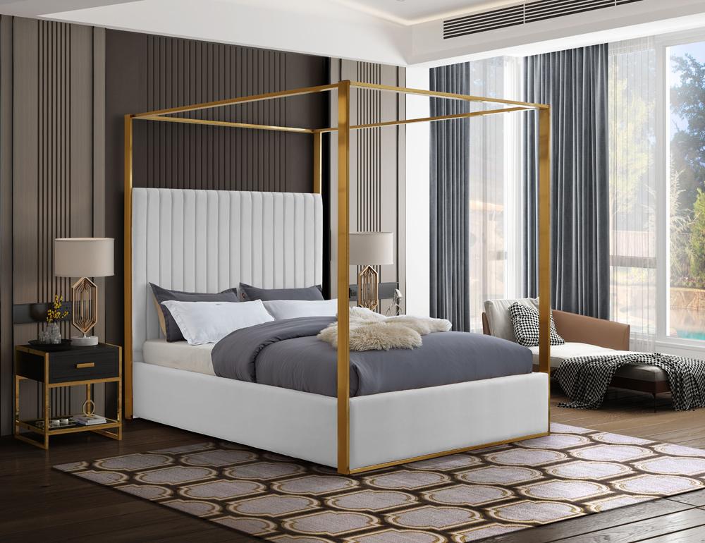 Meridian Furniture - Jones White Vegan Leather King Bed - JonesWhite-K veiw 2