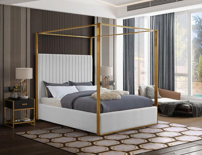 Meridian Furniture - Jones White Vegan Leather King Bed - JonesWhite-K veiw 2