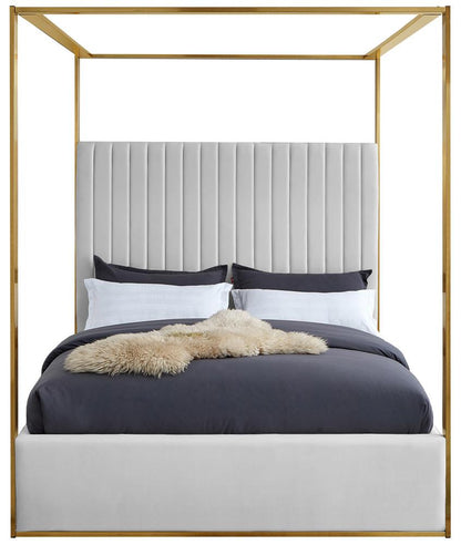 Meridian Furniture - Jones White Vegan Leather King Bed - JonesWhite-K veiw 3