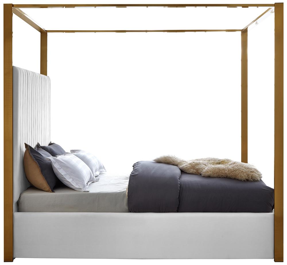 Meridian Furniture - Jones White Vegan Leather King Bed - JonesWhite-K veiw 5