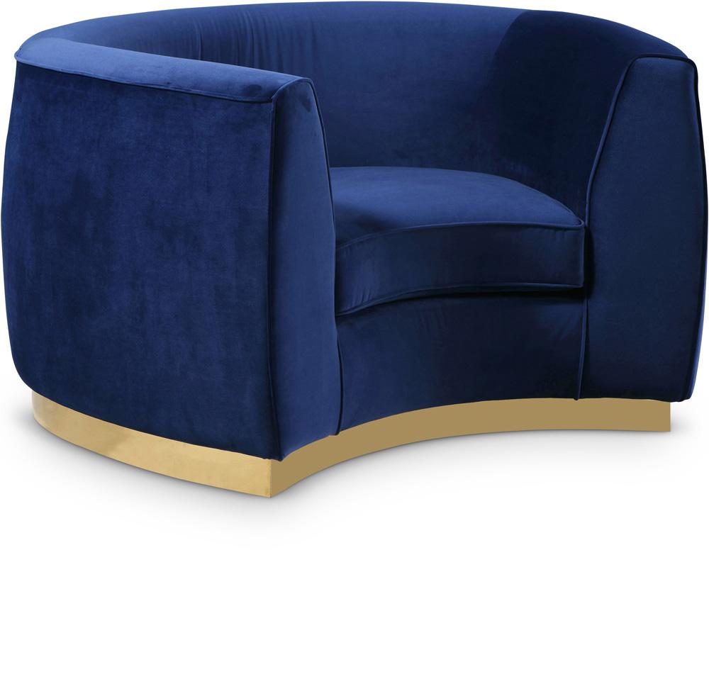 Meridian Furniture - Julian Navy Velvet Chair - 620Navy-C veiw 1